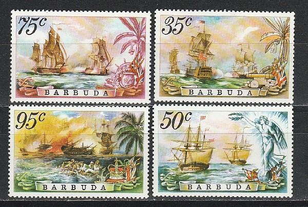 Барбуда 1975, Морские Сражения, Корабли, 4 марки